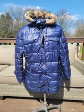 Celsius Premium Women’s Faux Fur Hooded Puffer Jacket Coat Size Xxxl 3xl Blue
