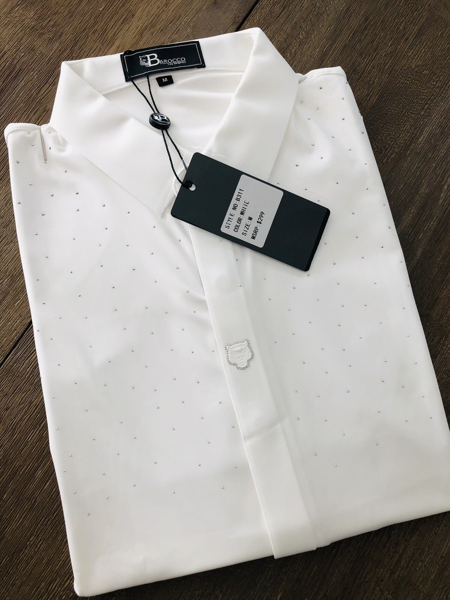 men's rhinestone dress shirts Barocco Men's US M Button Up Rhinestone Dress Shirt White ( M) $ 299