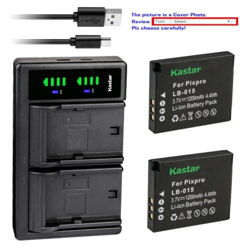 Kastar Battery LTD2 Charger for Kokad LB-015 & Kokad PIXPRO WPZ2 Digital Camera - Picture 1 of 12