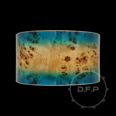 DFP 10 Ply Maple 13x7 Snare Drum Shells Blue Mappa Burl D.F.P.