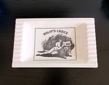 Wolff's Choice Cigar Store Ashtray Vintage Advertising Risque Woman Lounging 9"