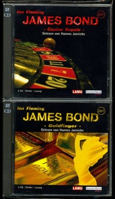 2 HÖRBÜCHER Ian FLEMING ''GOLDFINGER''-2-CD + ''CASINO ROYALE''-2-CD Hannes JAENICKE