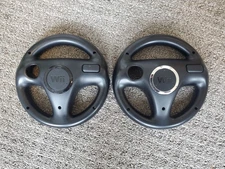 2X Official Nintendo Wii Steering Wheel Mario Kart OEM Black RVL-024 Lot of 2