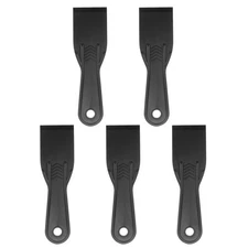 5pcs Putty Scraper 2" Width 6mm Thin Flexible Plastic Putty Knife Black