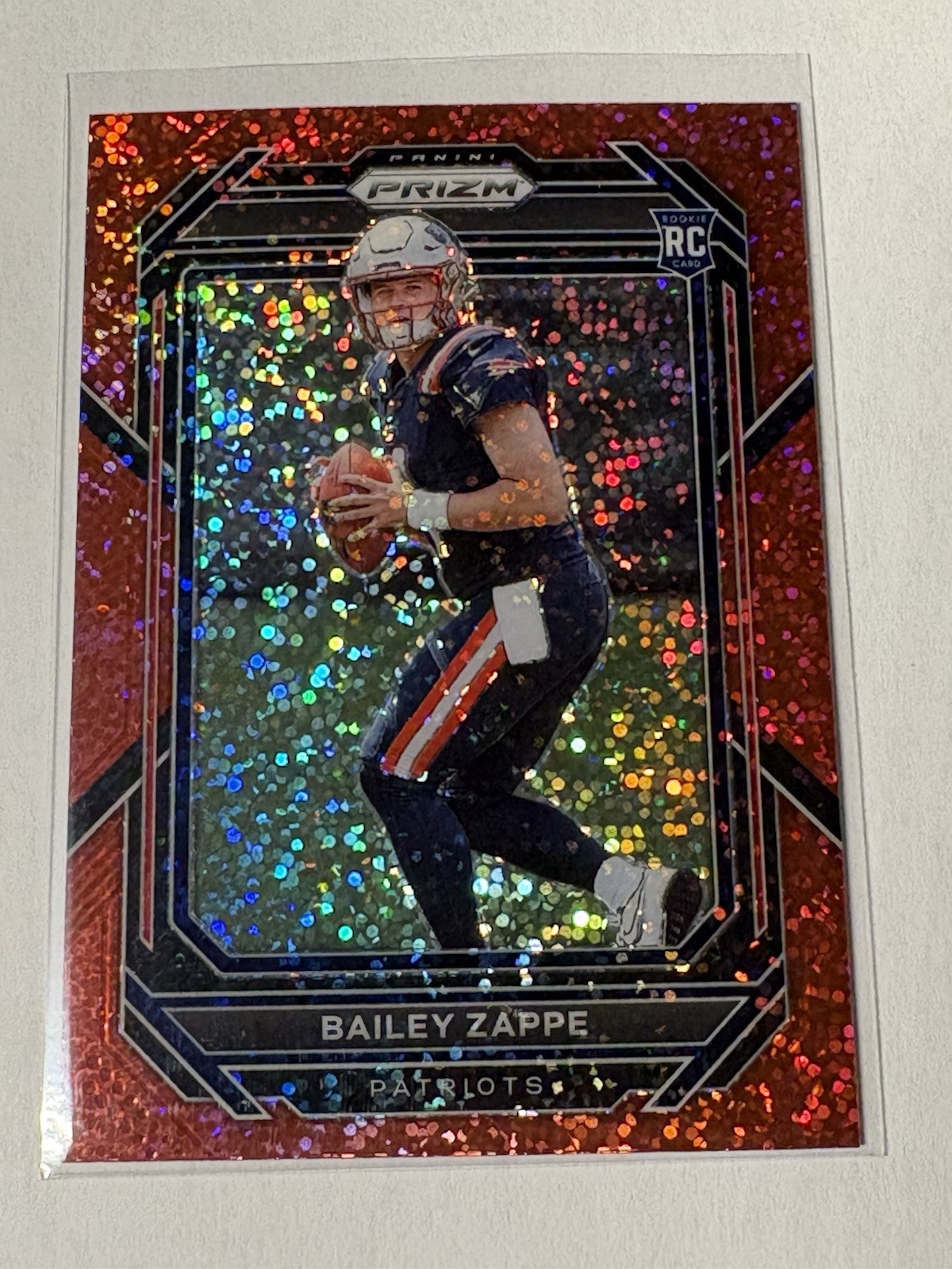 2022 Panini NFL Red Sparkle Prizm BAILEY ZAPPE #305 NE PATRIOTS RC