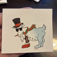 🐐 GOAT USA Pattern Sticker Decal - snowman