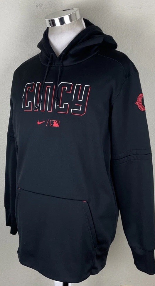 Nike Cincinnati Reds Black City Connect Pullover Hoodie Therma-Fit Large thumbnail 3