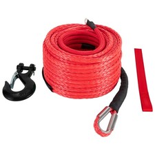 1/2x85ft Synthetic Winch Rope 31500LBS w/ Hook Truck Car Tow Recovery Cable