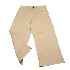 Ella Moss Women's Zip Button Wide Leg Cropped Pants w Pockets Brown Size 12