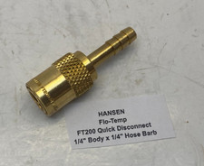 HANSEN 1/4" Body x 1/4" Hose Barb FLO-TEMP Quick Disconnect (FT200)