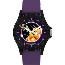 Timex Men's Watch Fortnite Acadia Black Case Purple Fabric Strap TW2Y46300JR