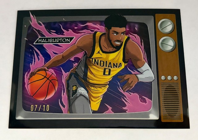 2025-26 Bowman Tyrese Haliburton BLACK BORDER 7/10 Anime SSP CASE HIT NBA -A5