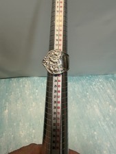 VTG Plate Silver Spoon Ring Size 9 Ornate Floral Pattern 12g