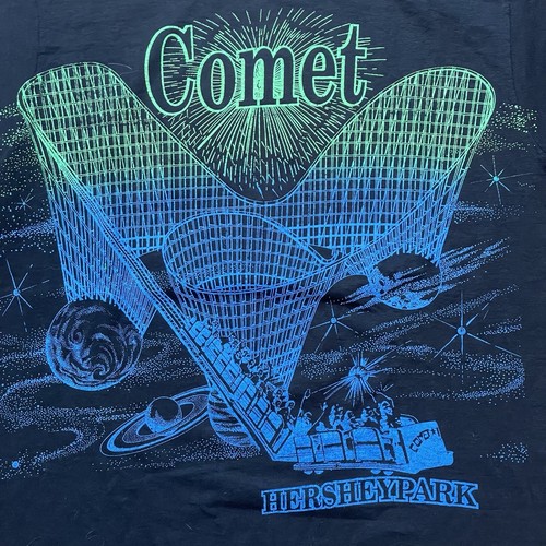 Camicia vintage anni 90 test stampa art Hershey Park Excalibur mago drago cometa 1/1 - Foto 4 di 9