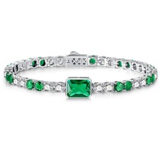Birthstone Bracelets for Women Birthday Gifts 4CT Radiant Cut Birthstone 4mm ...
