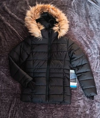 NWT Iceberg Outerwear Coat W/Fur Hood Girls Black Size: M 7/8