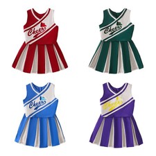 Kids Girls Cheerleading Parties Costume Sports Outfit Themed Suits With Skirt