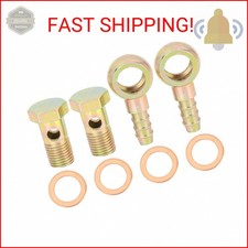 X AUTOHAUX 2 Sets 14mm Diameter Banjo Hose Barb Bolt Fittings Banjo Bolt Washer