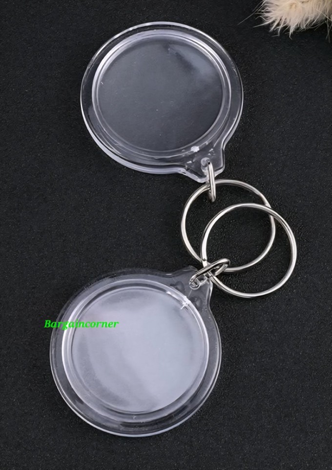 Photo Keyring (B) Picture Insert Frame Key Ring Key Photo Holder Blank ...