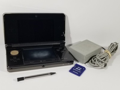 ¤ Nintendo 3DS 2GB Handheld System Console Cosmo Black ¤ W Charger Stylus Memory