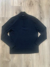 Smartwool M Sweater Mens 1/4 Zip Merino Wool Blend Mid Layer Pullover Charcoal