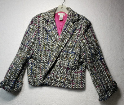 Draper's & Damons Women's Blazer Jacket Long Sleeve Colorful Size Petite Medium