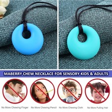 Chew Necklace for Sensory Kids Sensory Toys Silicone Chewy Teething Necklaces