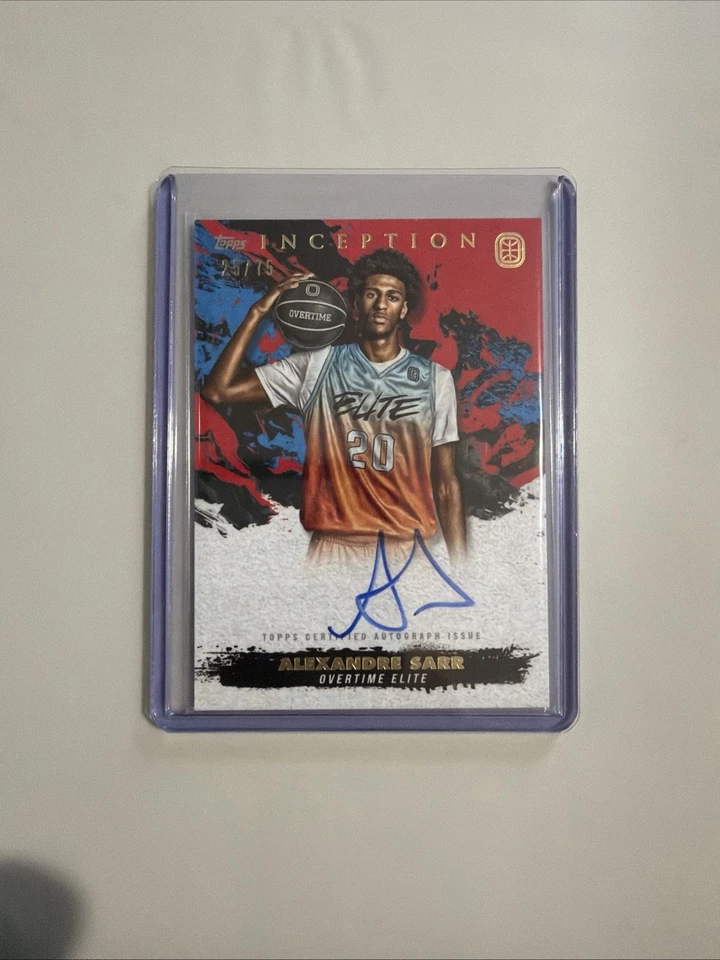2021-22 Topps Inception OTE Alexandre Sarr Red On Card Auto #25/75 - Image 4 of 4