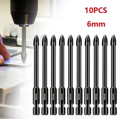 6mm for TILE Porcelain Drill Bit Marble Ceramic Glass Brick Shank Hex Head New
