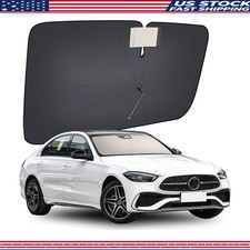 Windshield Sun Shade Upf80 Thickened Vinyl Coating Blocks Heat Uv Rays Car
