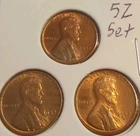 1950s Three Pc Lincoln Wheat RD US 1C Pennies Gem BU Unc 1952 P D S Free Post