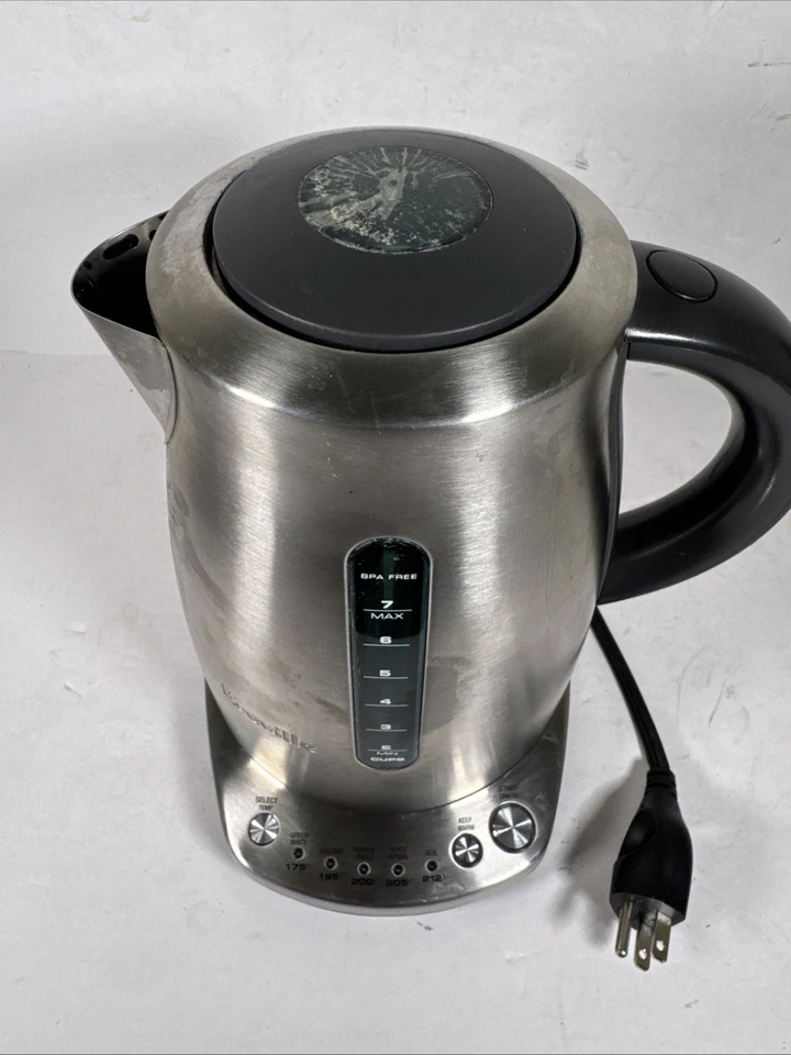Hervidor eléctrico Breville BKE720 7 tazas 120v 1500w Temp Select acero inoxidable funciona Foto 3 de 4