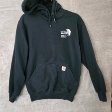Carhartt Rain Defender Hoodie Men Small Black Company Logo Utility Workwear