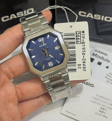 CASIO MTP‑B195 Series MTP-B195D-2AV Blue Dial Analog 38 mm Men's