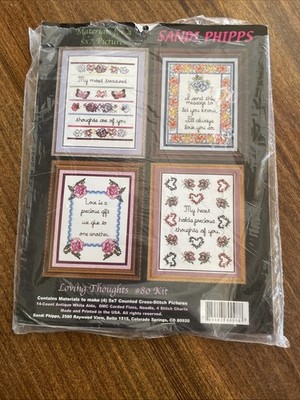 Sandi Phipps Loving Thoughts #80 Cross Stitch Kit (4) 5x7'' PARTIAL KIT