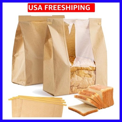 24 Bread Bags with Reusable Ties - Homemade Sourdough Bread Storage Bags Brow...