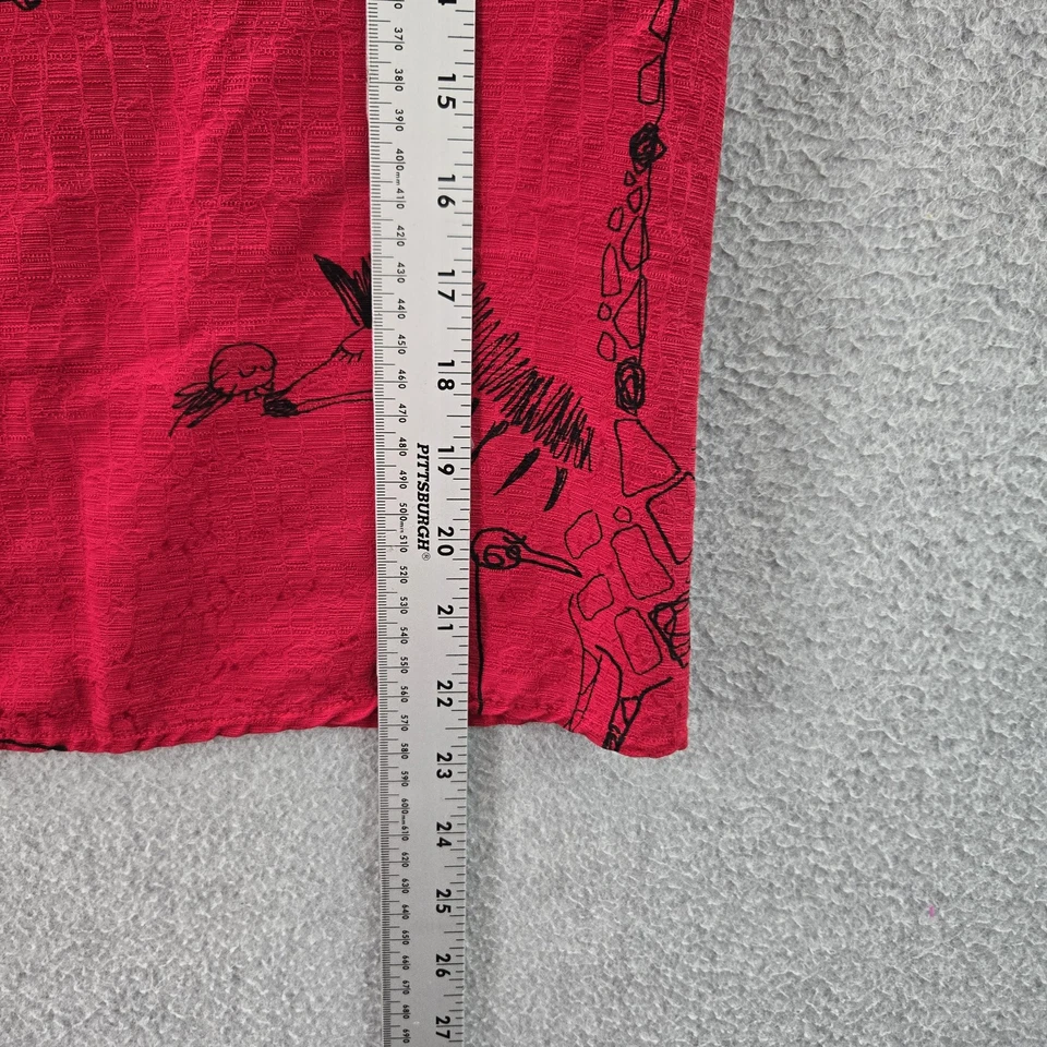 Camisa Chico's Mujer Abotonada 2 Rojo Seda Gráfico Estampado Bolsillo Cuello Foto 4 de 4