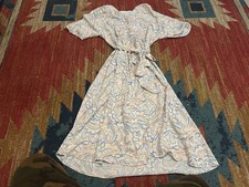 Lucky Brand Womens M Belted waisted Boho style midi Boho floral print Dress