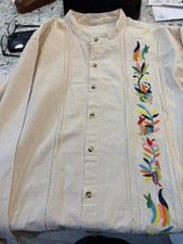 Mexican Guayabera for Men, Size XL, Cotton Fabric