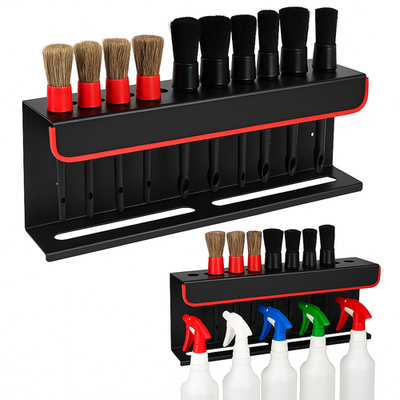 #ad Detailing Brush Holder Wall Mount Organizer Alloy Car Detailing Home Tool Rack $34.99