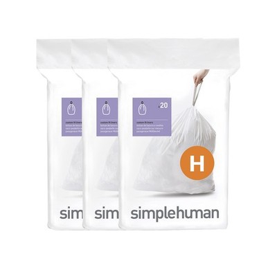 simplehuman Code H 60 Count, Dispenser Pack 60 Count (Pack of 1), White