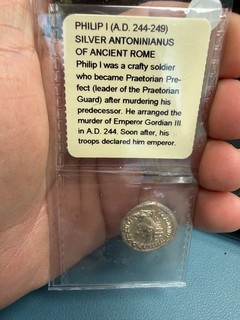 FELIPE II D.C. 244 249 PLATA ANTONINIANO DE LA ANTIGUA ROMA