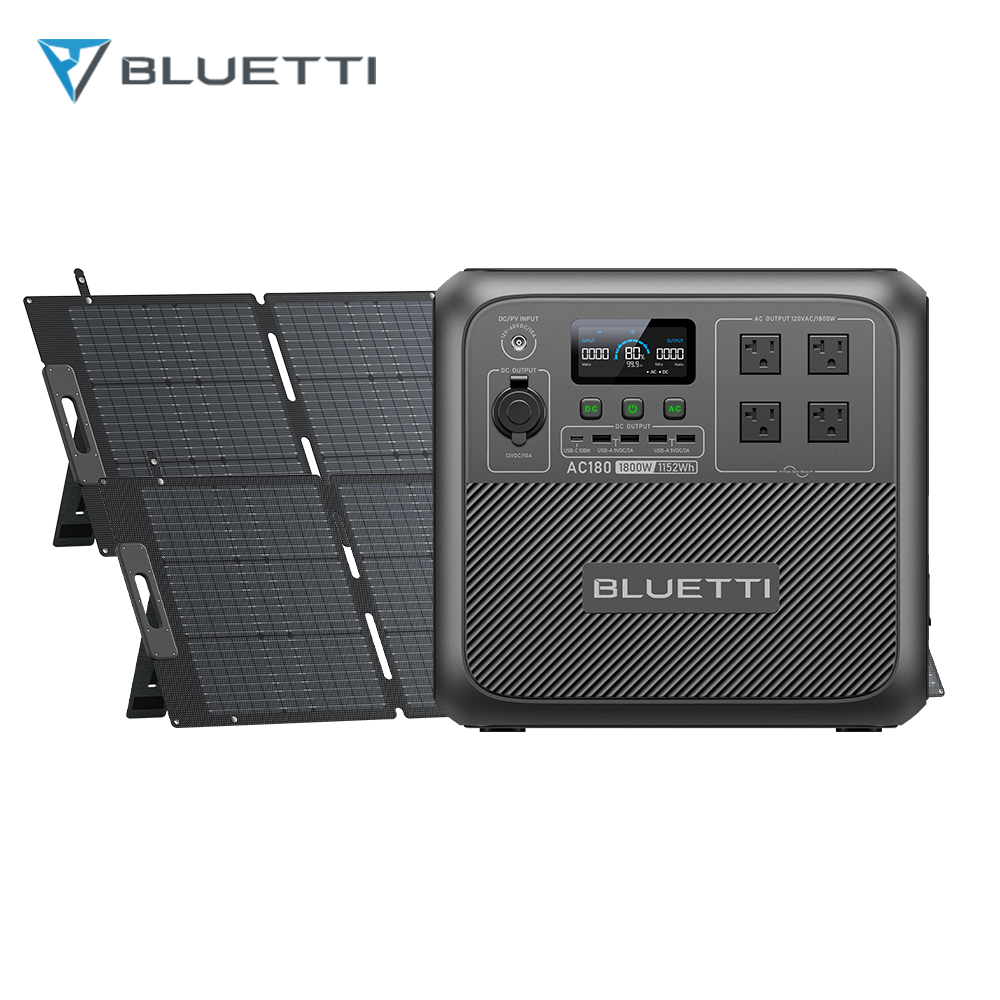 BLUETTI AC180 1800W 1152Wh Portable Power Station Generator+2*200W