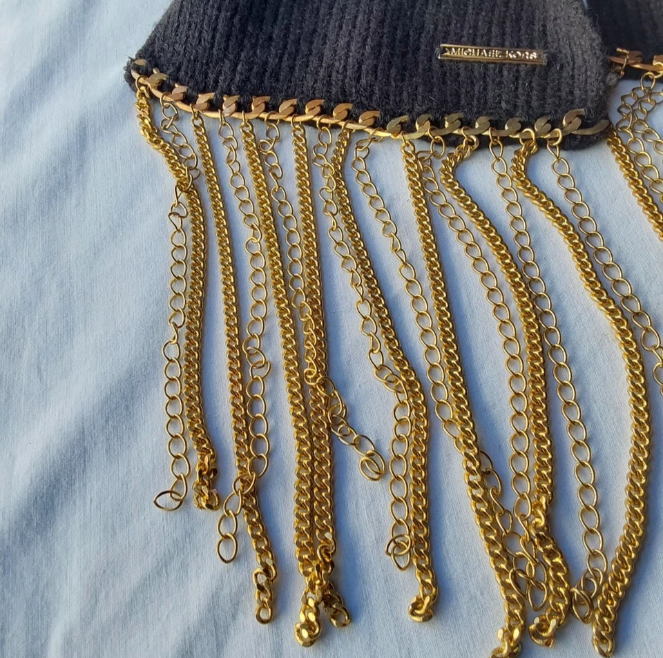 Bufanda Michael Kors vintage para mujer - 100 % lana MK - talla 74x6" rara Foto 2 de 4