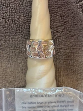 Bomb Party RG55856 Move With Grace Rose Quartz CZ Rhodium Ring Size 8 new