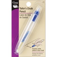 Dritz 678 Tailor's Chalk Pencil-Blue, Yellow  White Chalk