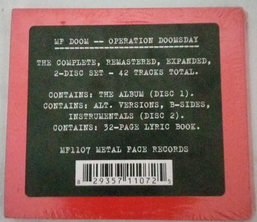 MF DOOM - OPERATION: DOOMSDAY DELUXE EDITION New Sealed - Image 2 of 4