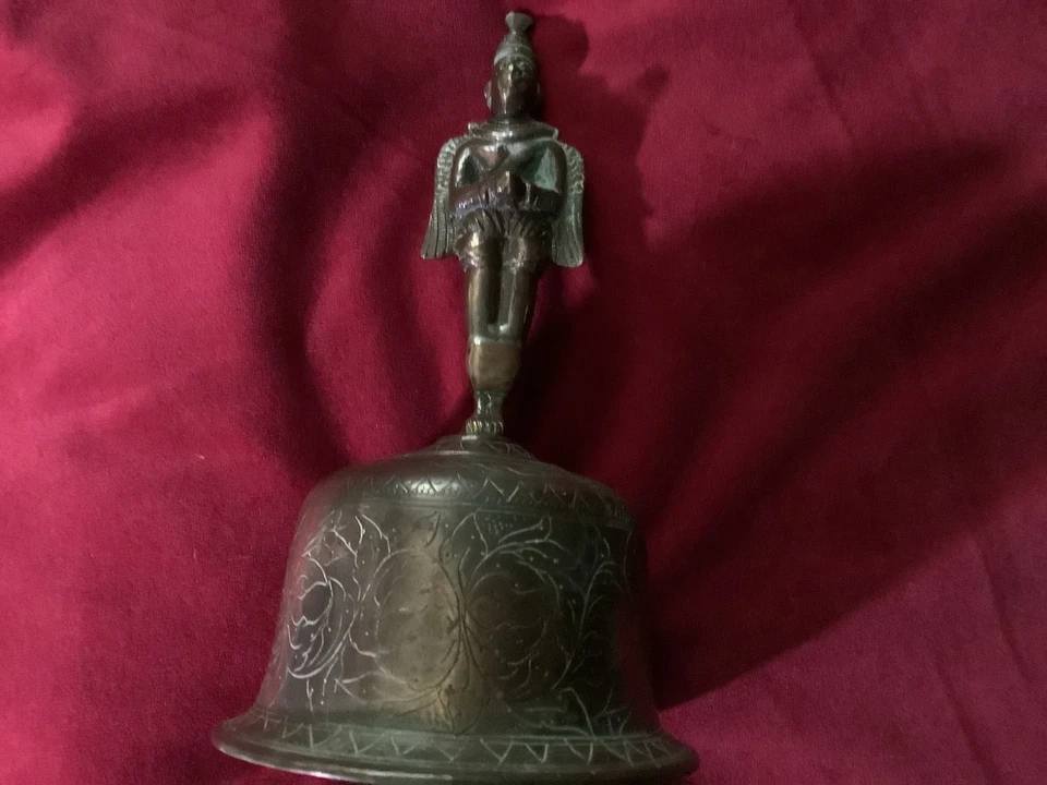 Vintage Garuda Hanuman Indian Double Faced Hindu Ghanta Puja Bell - Image 1 of 4