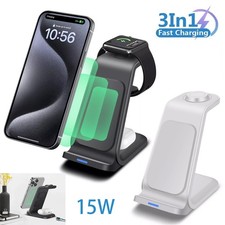 3in1 Wireless Charger Dock Station Fast Charging for iPhone Apple Watch Air Pods