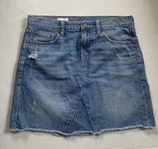 GAP Women's Sz 27/4 Denim Distressed Light Wash Skirt
